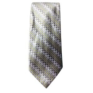 100% Silk Tie Pronto Uomo Green Silver NWT Prom Wedding Homecoming Formal